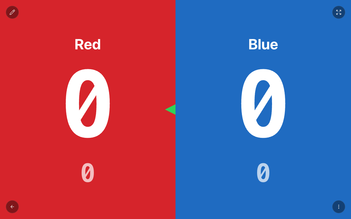 Actual iScoreboard badminton singles interface